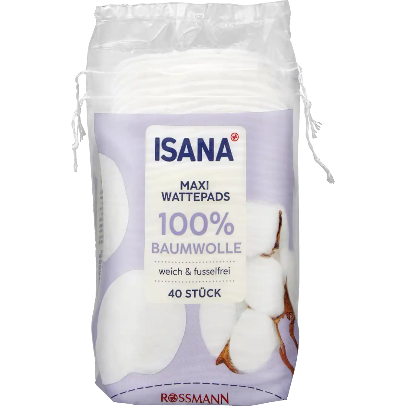 Isana Maxi cotton pads 100% cotton 40 pieces