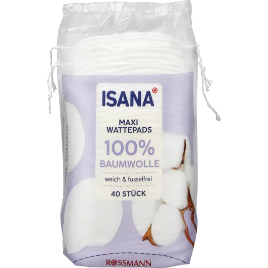 Isana Maxi cotton pads 100% cotton 40 pieces