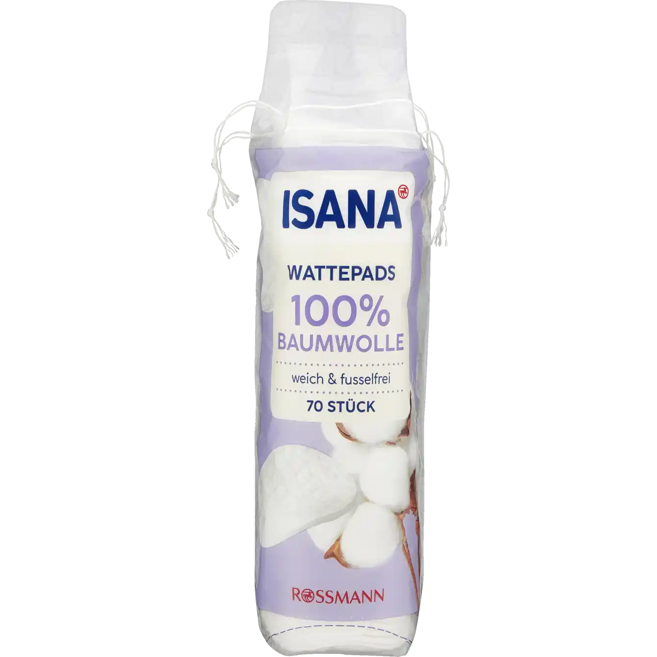 ISANA cotton pads 100% cotton 70 pieces