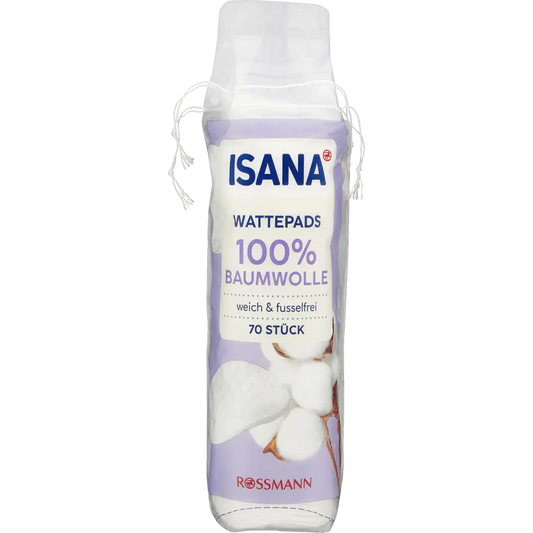 ISANA cotton pads 100% cotton 70 pieces