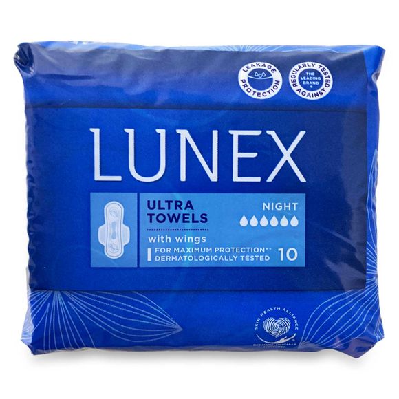 Lunex Ultra Towels With Wings - Night 10 Pack