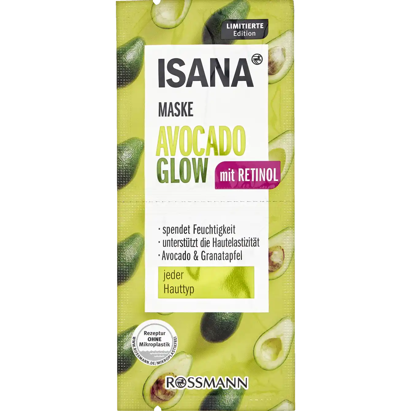 ISANA Avocado & Retinol Glow Mask 2x8 ml