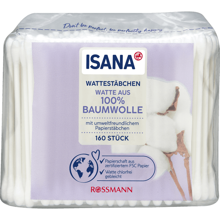 ISANA cotton swab refill pack 160 pieces