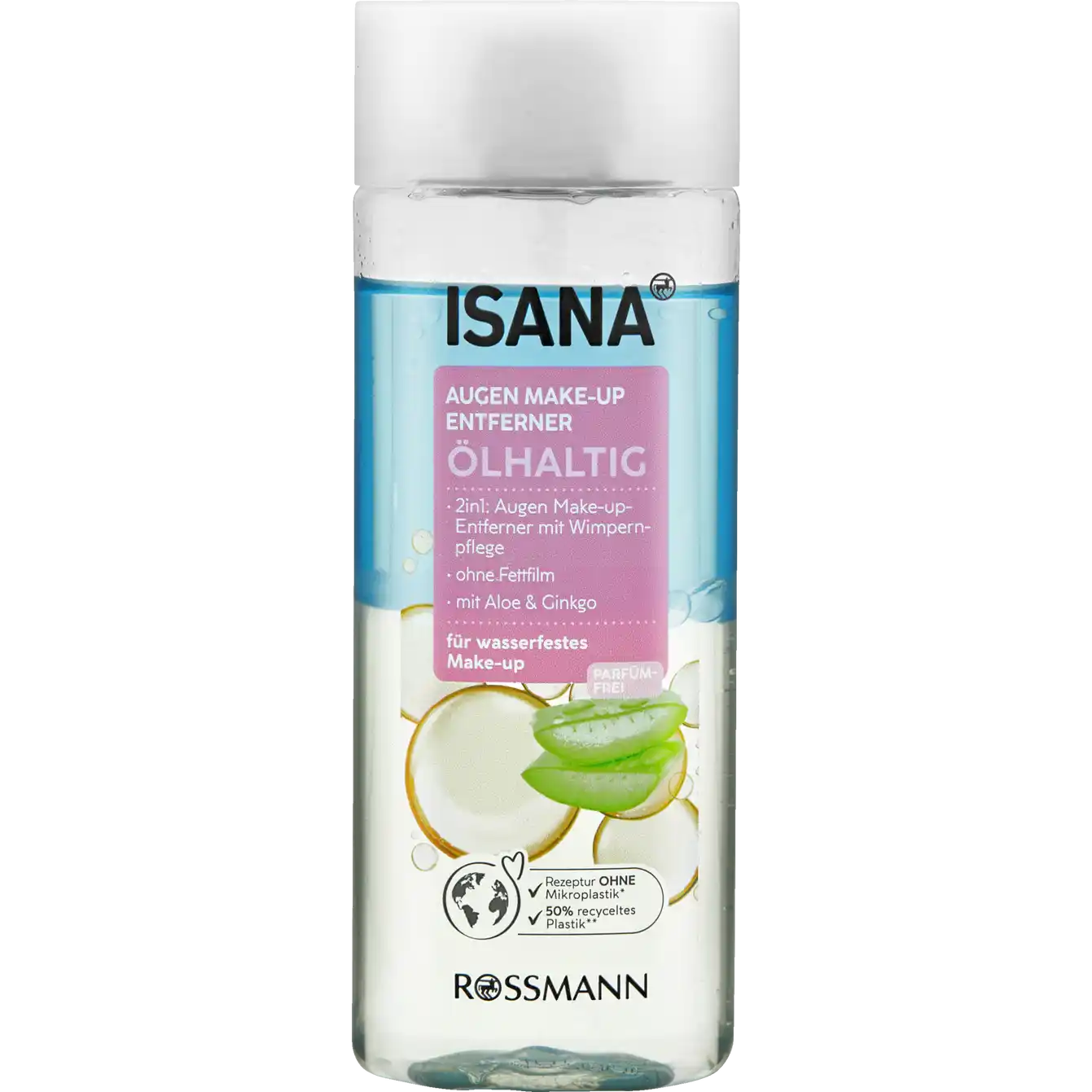 Isana eye make-up remover containing oil 100 ml