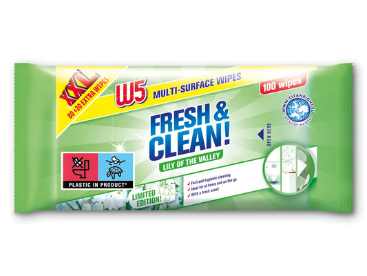 W5 Universal Cleaning Wipes, XXL 100 pcs