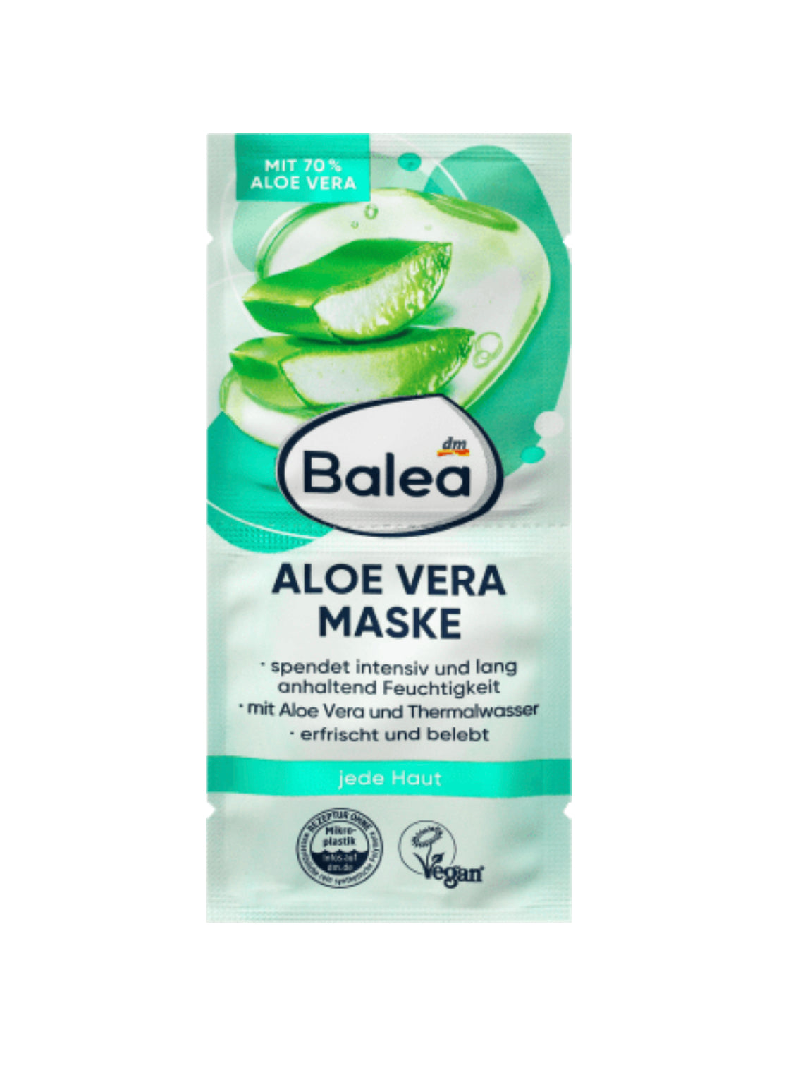 Balea Aloe Vera facial mask (2x8 ml), 16 ml