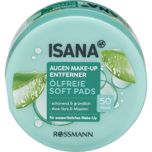 ISANA Eye Make-Up Remover Soft Pads oil-free 50 pieces