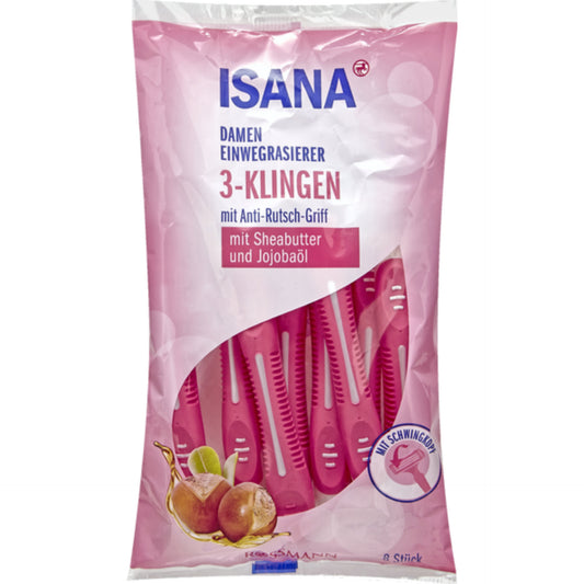 ISANA Ladies disposable razor 3 blades
8 pieces