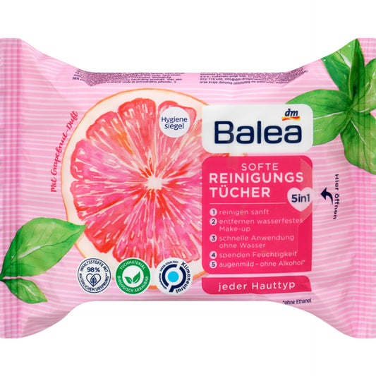 Balea Soft grapefruit cleaning wipes, 25 pcs