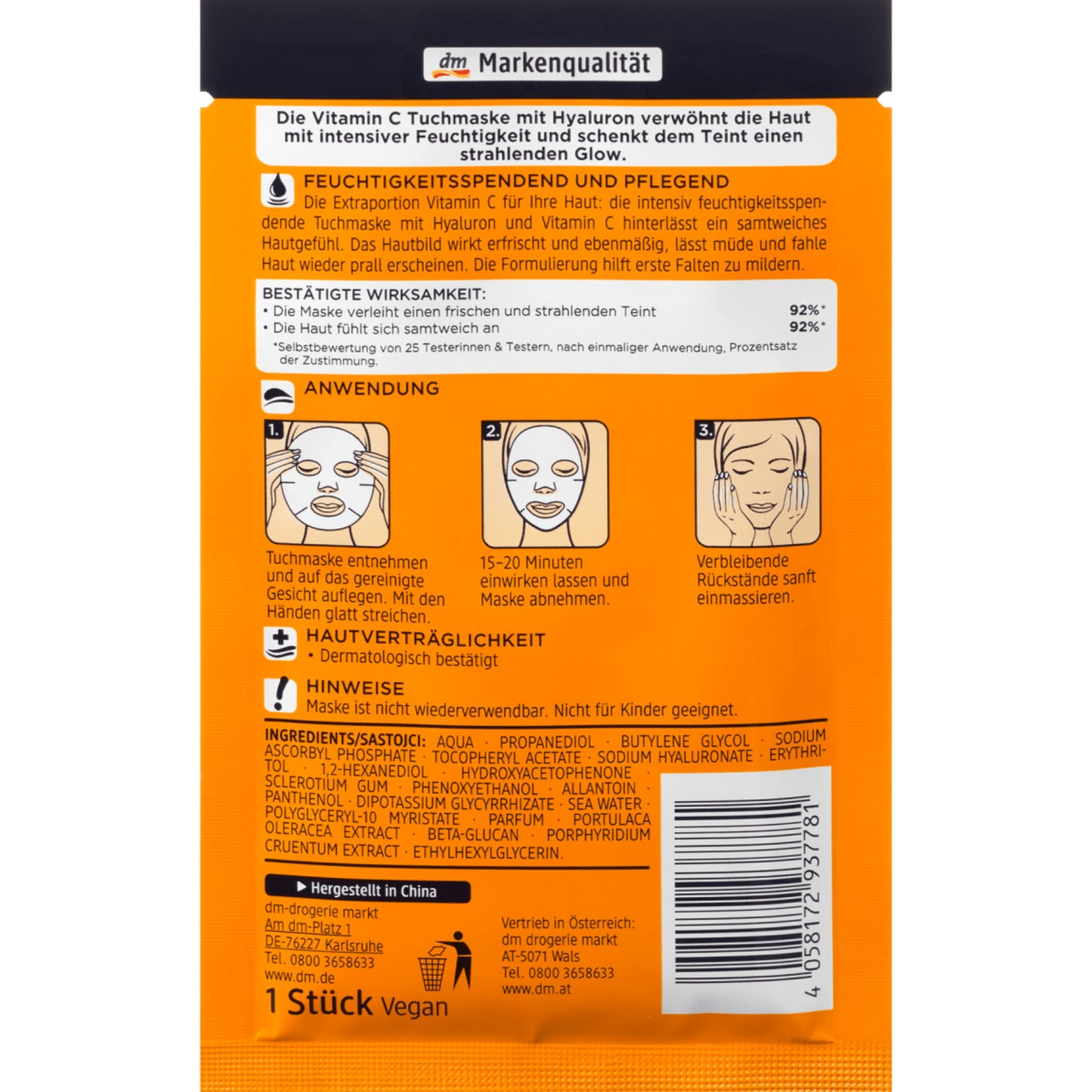 Balea Sheet mask vitamin C,1 pc – GlowNShine LB