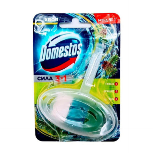 Domestos 3 In 1 Toilet Cleaner Block - Refreshing & Long Lasting Fragrance, Pine, 40 g