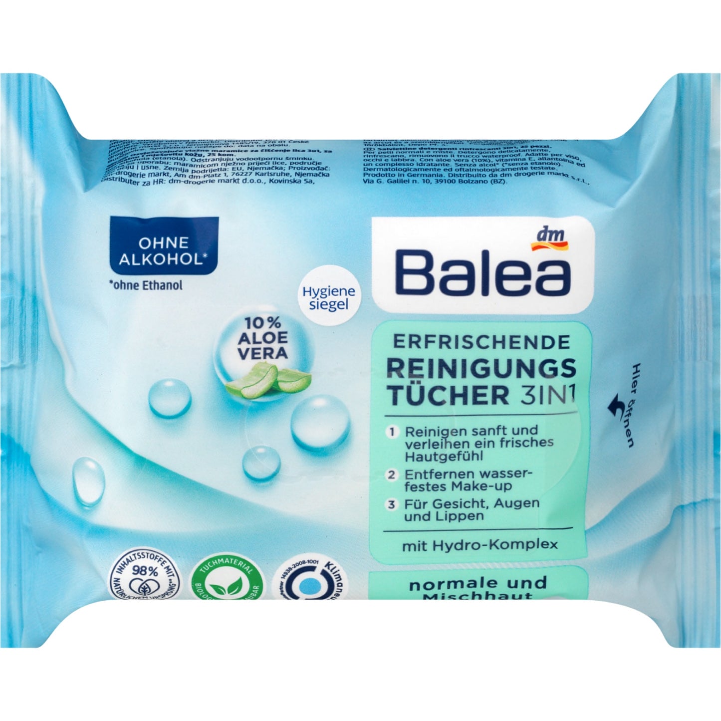 Balea Cleaning wipes refreshing 3in1, 25 pcs